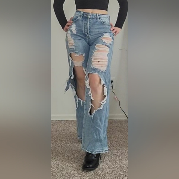 PacSun Highrise Waist Baggy Jeans Bootcut 25 - Picture 1 of 5